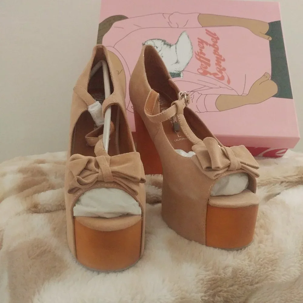 Jeffrey Campbell Foxy Luanne Beige Size 40 NIB